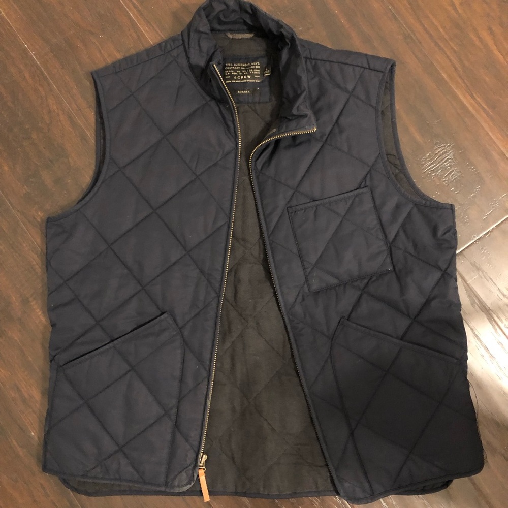 J.Crew Sussex Quilted Vest (Navy) - Size L